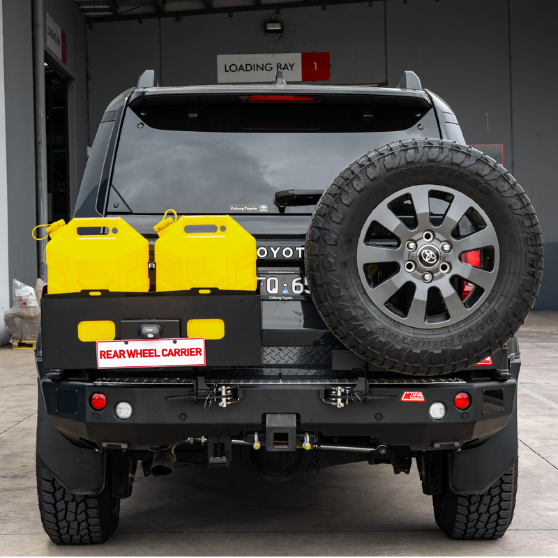 Prado 250 2025-On 022-02 Rear Wheel Carrier Double Jerry Can Holder Package (Sand Black)
