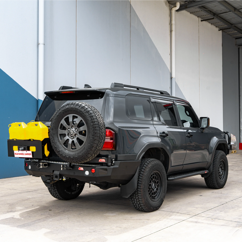 Prado 250 2025-On 022-02 Rear Wheel Carrier Double Jerry Can Holder Package (Sand Black)