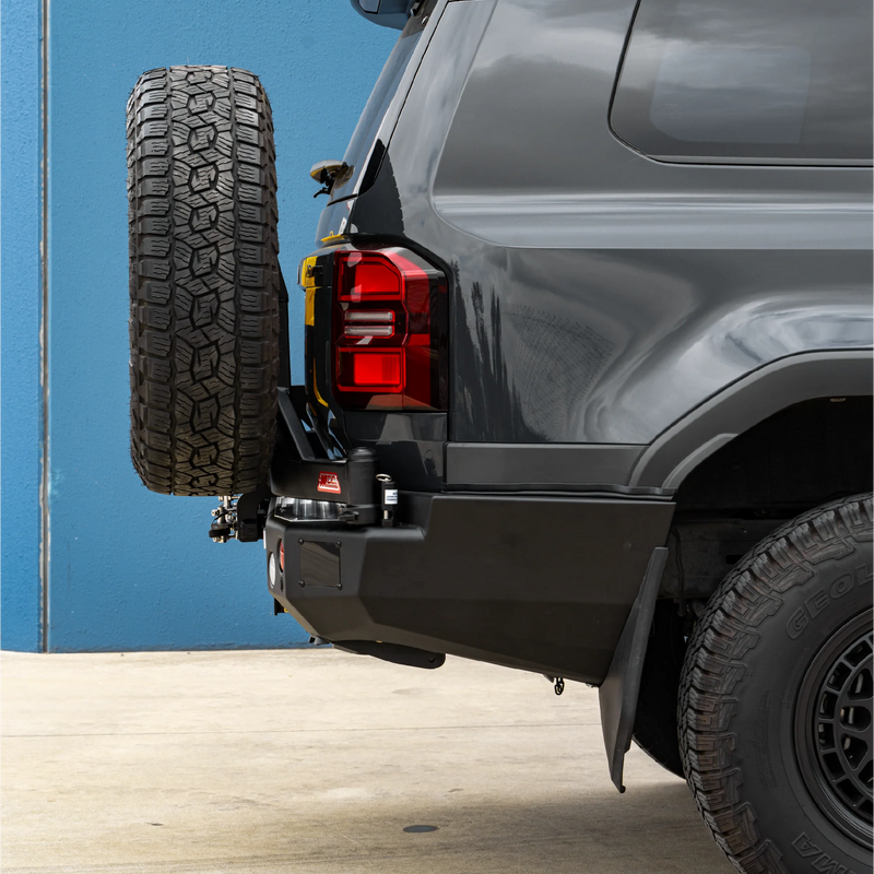 Prado 250 2025-On 022-02 Rear Wheel Carrier Double Jerry Can Holder Package (Sand Black)
