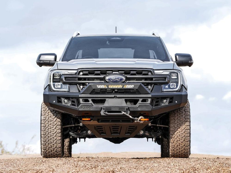 PIAK Genesis Non Loop Bull Bar Orange Recovery Points Black Bash Plate for Ford Ranger 2022 Onwards