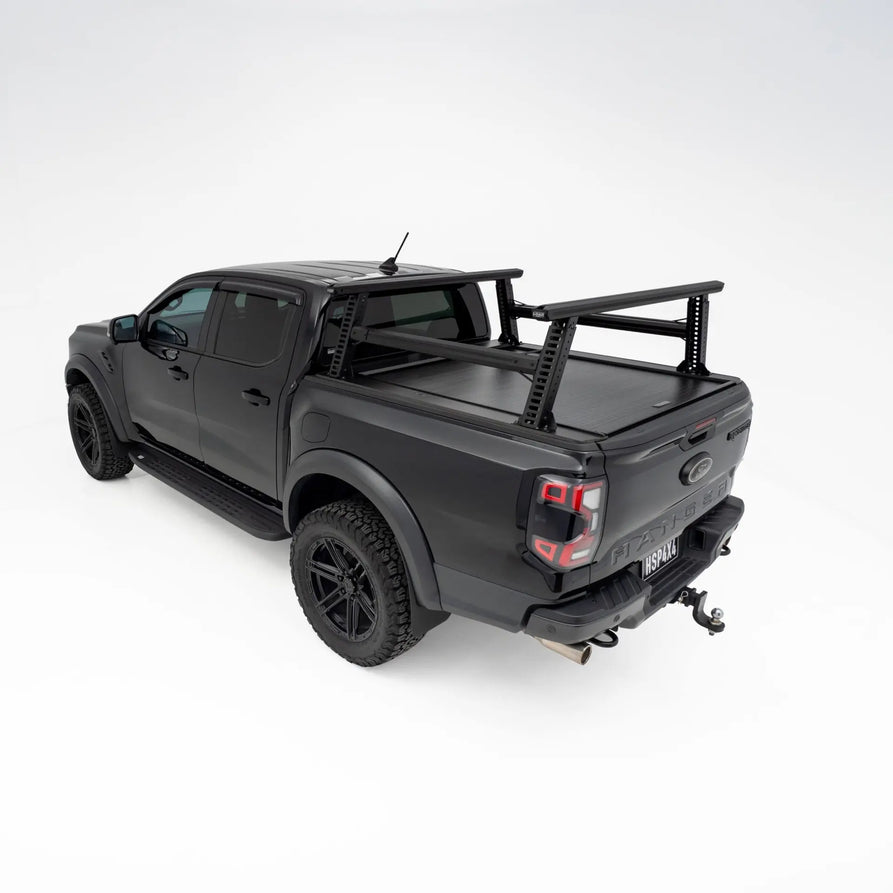 HSP Load Rack Pro Ladder Rack 1210-LR2-S – Next Gen Ranger / Raptor 2022+ Dual Cab Tub with Roll R Cover (Full Set: Front & Rear Legs + Joiner Bar)