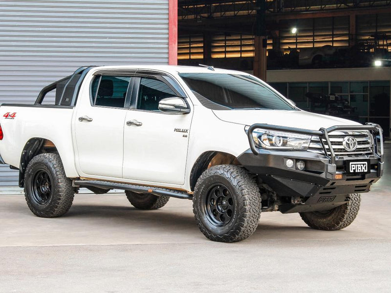 PIAK Elite 3-Loop Bull Bar suitable for Toyota Hilux (2015-2018) | Black Recovery & Bash Plate