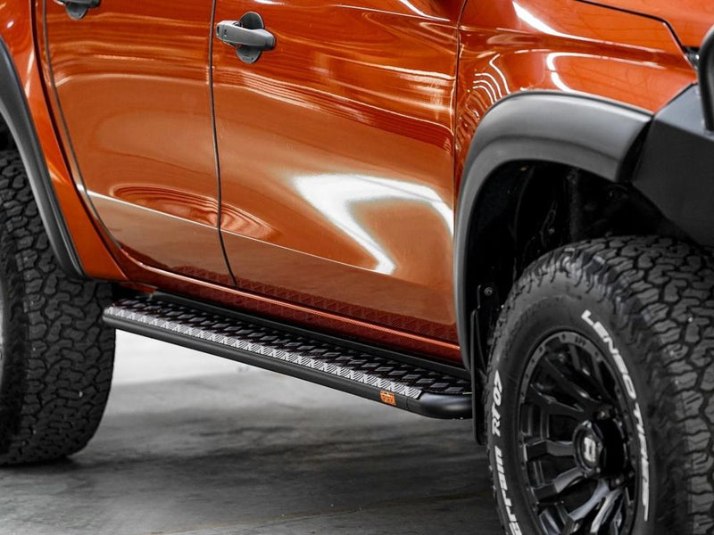 PIAK Black Side Steps for Mitsubishi Triton MR 2018-2023 | Side Rail Compatible