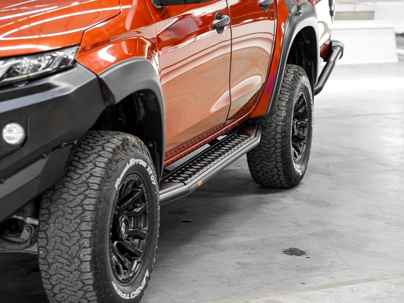 PIAK RockRunner Black Side Steps for Mitsubishi Triton MR 2018-2023 | Tough 4x4 Steel Steps