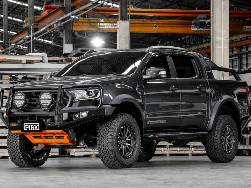 PIAK Elite 3-Loop Bull Bar for Ford Ranger (2015-2018) | Black Recovery & Orange Bash Plate