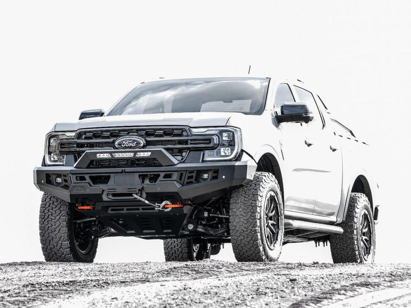 PIAK Genesis Non Loop Bull Bar Orange Recovery Points Black Bash Plate for Ford Ranger 2022 Onwards