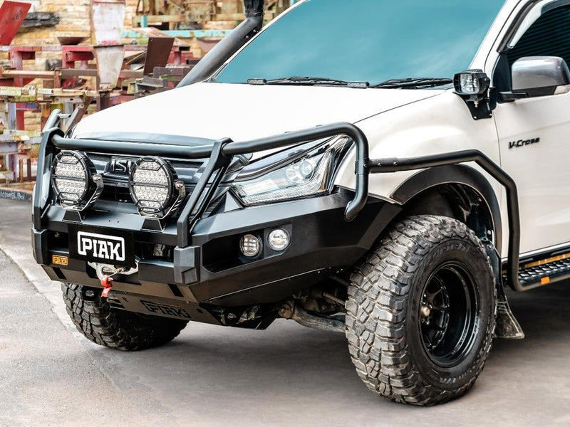 PIAK Elite 3-Loop Bull Bar for Isuzu D-Max (2016-2020) | Black Recovery Points