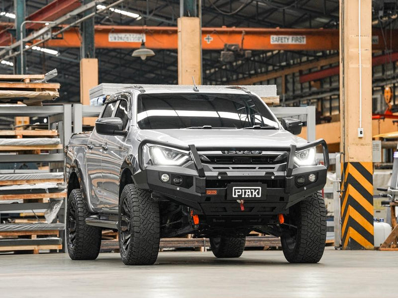 PIAK Elite 3-Loop Bull Bar for Isuzu D-Max (2020-2023) | Orange Recovery Points & Black Bash Plate