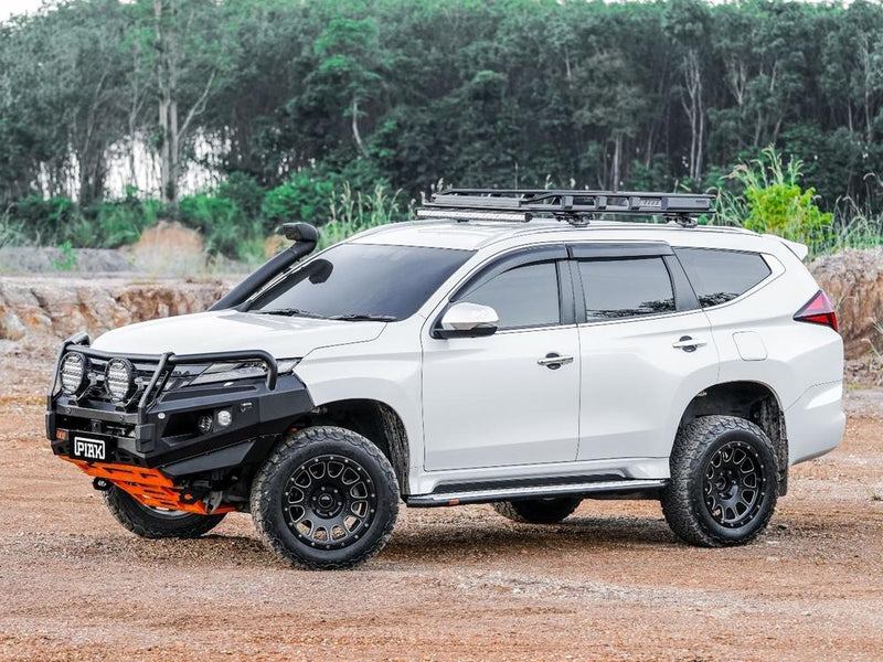 PIAK Elite 3-Loop Bull Bar for Mitsubishi Pajero Sport QE & QF (2020-2024) | Black Recovery & Orange Bash Plate
