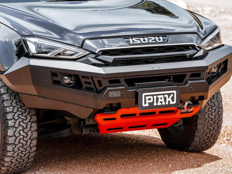 PIAK Genesis Non Loop Bull Bar Black Recovery Points Orange Bash Plate for Isuzu MU-X 2021 Onwards