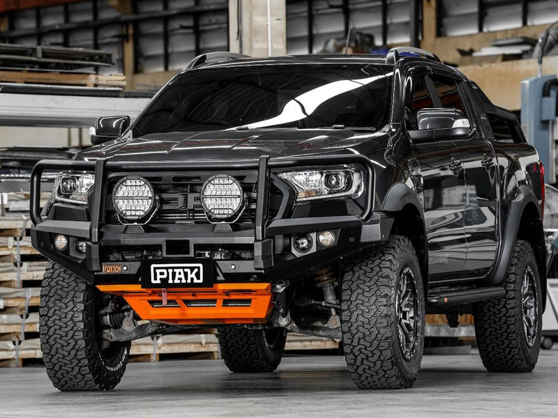 PIAK Elite 3-Loop Bull Bar for Ford Ranger (2015-2018) | Black Recovery & Orange Bash Plate