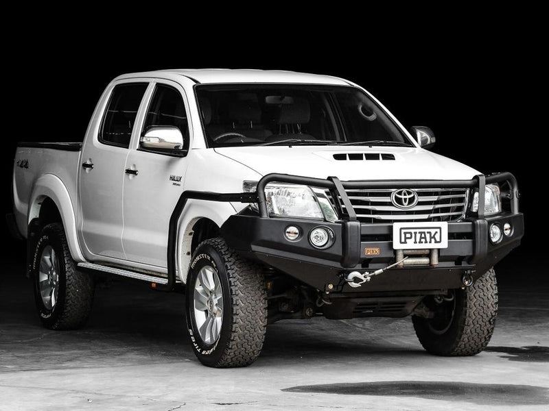 PIAK Premium 3-Loop Bumper Bull Bar Black Recovery Points Bash Plate suitable for Toyota Hilux 2011 to 2015