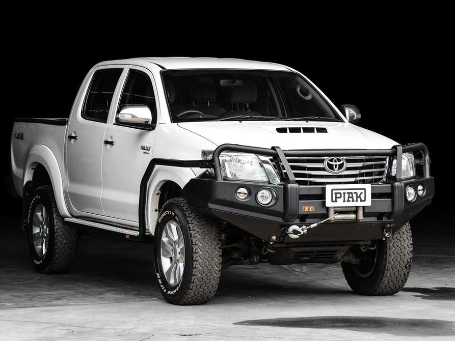 PIAK Premium 3-Loop Bumper Bull Bar Black Recovery Points Bash Plate suitable for Toyota Hilux 2011 to 2015