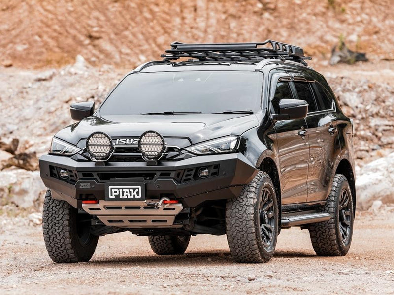 PIAK Genesis Non Loop Bull Bar Orange Recovery Points Grey Bash Plate for Isuzu MU-X 2021 Onwards