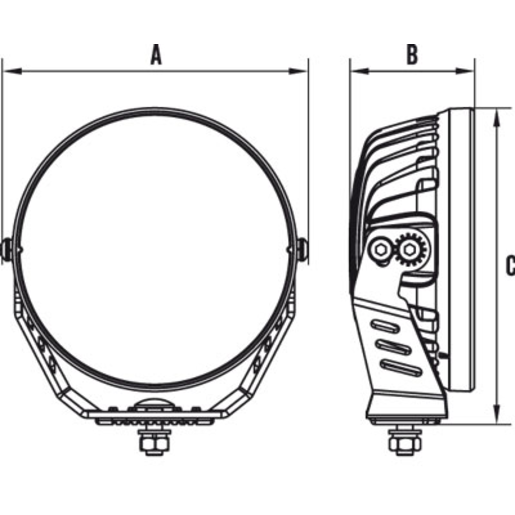 RoadVision 7" LED Driving Light Stealth SLK7 RDL6700LK for 4WD, Trucks & Off-Road Use (192x78x195mm, 10–30V)