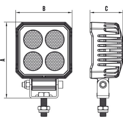 RoadVision LED Work Light RWL9424SF Compact Square Flood Beam 25W 10-30V to Suit 4WDs, Utes, Utility Vehicles & Equipment