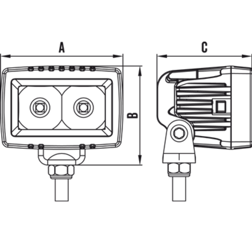 RoadVision LED Work Light RWL1120F Rectangle Flood Beam 20W 9-36V to Suit 4WDs, Campers, Trailers & Utility Vehicles