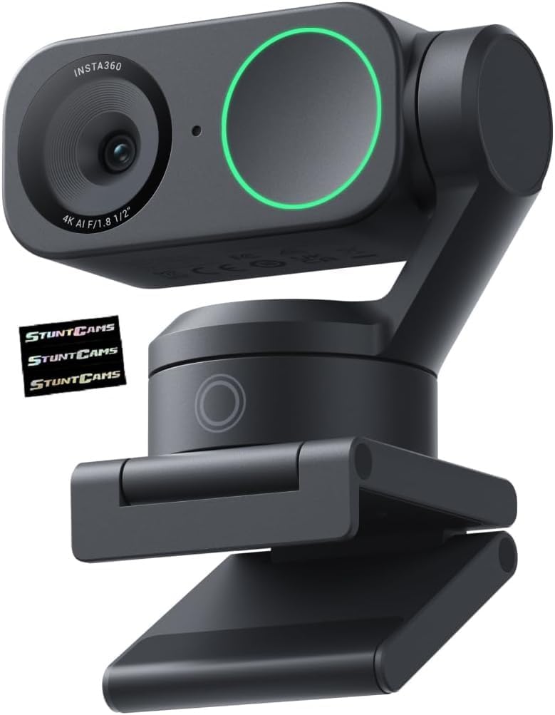 Insta360 Link 2 with Gimbal – 4K AI Webcam with 3-Axis Gimbal Stabilization & Smart Tracking