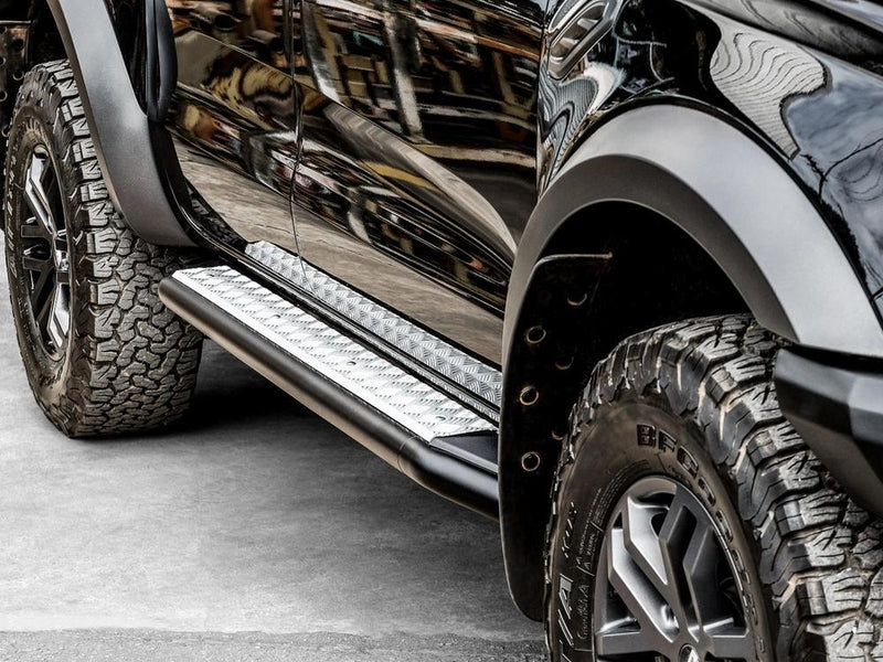 PIAK Black Side Steps for Ford Ranger Raptor PX MKIII 2018 Onwards | Side Rail Compatible