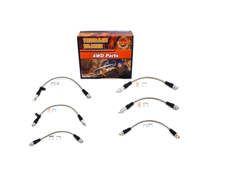 BRAIDED BRAKE HOSE KIT SUITABLE FOR RAISED SUSPENSION