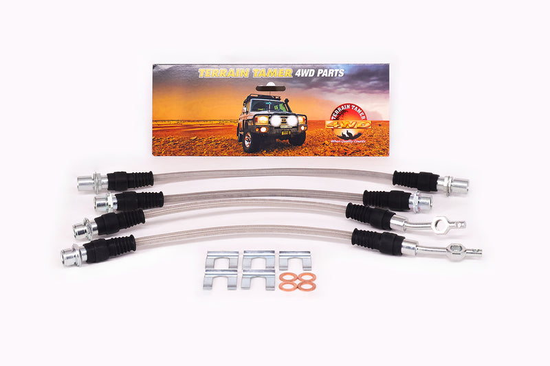 BRAIDED BRAKE HOSE KIT FRONT SUITABLE FOR BIG BRAKE KIT TTBBK08