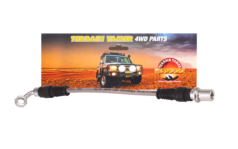 BRAIDED BRAKE HOSE REAR L/H SUITABLE FOR DISC BRAKE