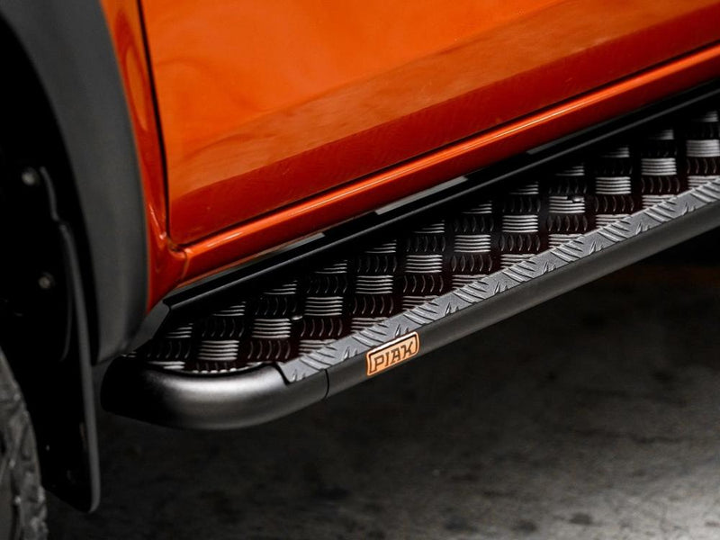 PIAK Black Side Steps for Mitsubishi Triton MR 2018-2023 | Side Rail Compatible