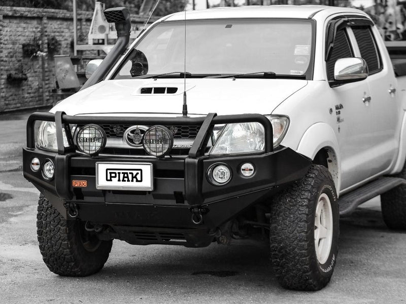 PIAK Premium 3-Loop Bumper Bull Bar Black Recovery Points Bash Plate suitable for Toyota Hilux 2005-2011