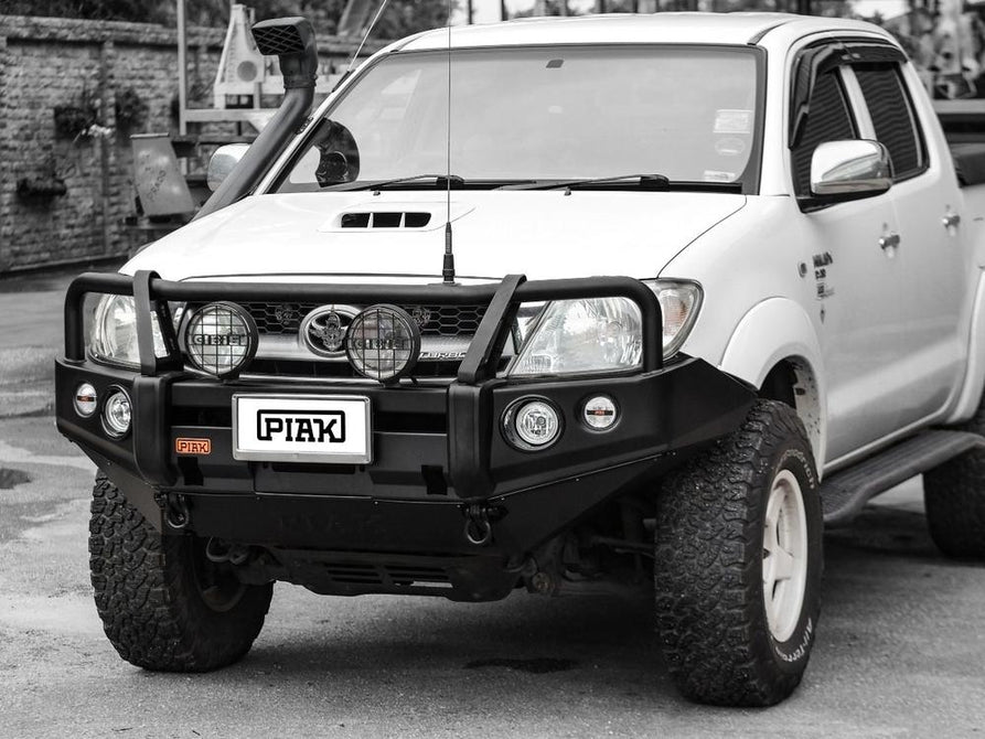 PIAK Premium 3-Loop Bumper Bull Bar Black Recovery Points Bash Plate suitable for Toyota Hilux 2005-2011