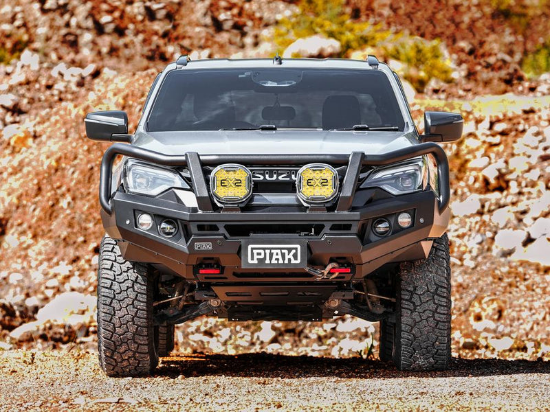 PIAK Genesis Loop Bull Bar with Orange Recovery Points & Black Bash Plate for Isuzu D-Max (11/2023 On)