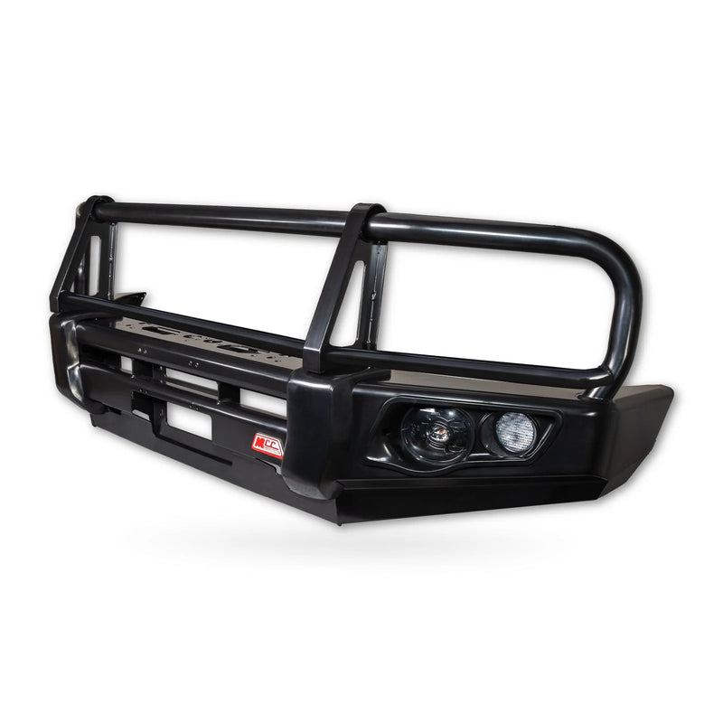 Land Cruiser 70 series 1984-2007 707-02 Falcon Bull Bar Black A-Frame Package (LED Foglight) - SKU MCC-01003-702FOG