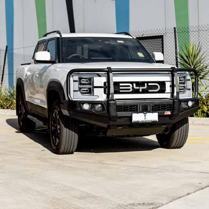 BYD Shark 6 2025-On 707-02 Falcon Bull Bar Black A-Frame Package (LED Foglight) (Sand Black)