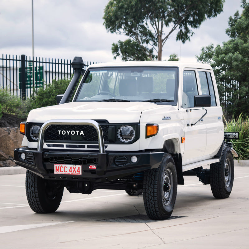 Land Cruiser 70 Series Single Cab 2024-On 707-01 Falcon Bull Bar Single Stainless Loop Package (No Foglight)