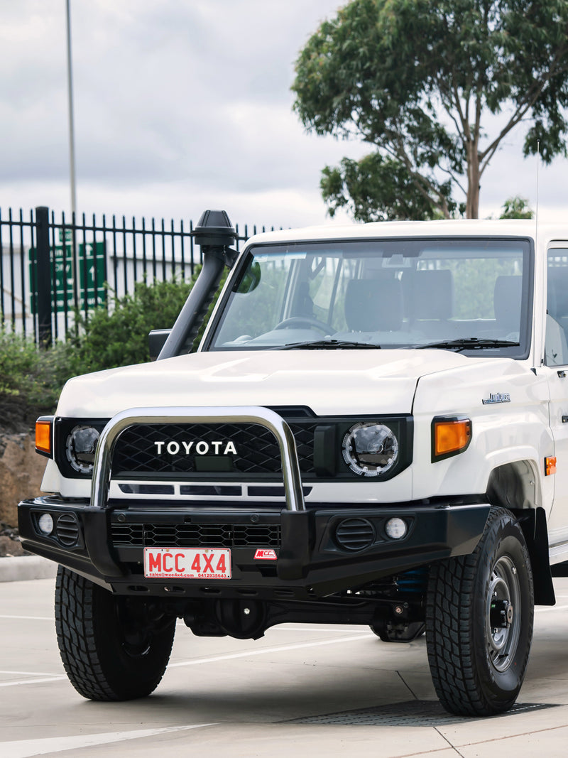 Land Cruiser 70 Series Single Cab 2024-On 707-01 Falcon Bull Bar Single Stainless Loop Package (No Foglight)