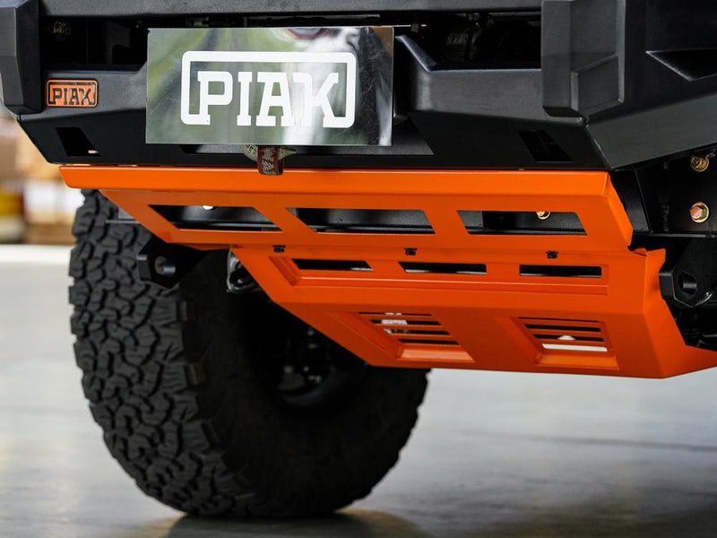 PIAK Elite 3-Loop Bull Bar suitable for Toyota Hilux (2020-2024) | Black Recovery Points & Orange Bash Plate