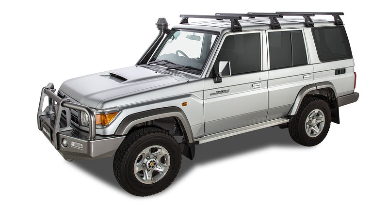 Rhino-Rack Heavy Duty RL150 Black 4 Bar Roof Rack for Toyota LandCruiser 76 Series 4×4