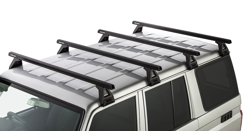 Rhino-Rack Heavy Duty RL150 Black 4 Bar Roof Rack for Toyota LandCruiser 76 Series 4×4