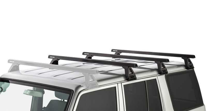 Rhino-Rack Heavy Duty RL150 Black 3 Bar Roof Rack for Toyota LandCruiser 76 Series 4×4