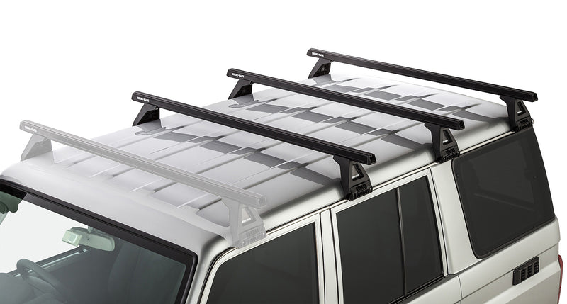 Rhino-Rack Heavy Duty RL150 Black 3 Bar Roof Rack for Toyota LandCruiser 76 Series 4×4