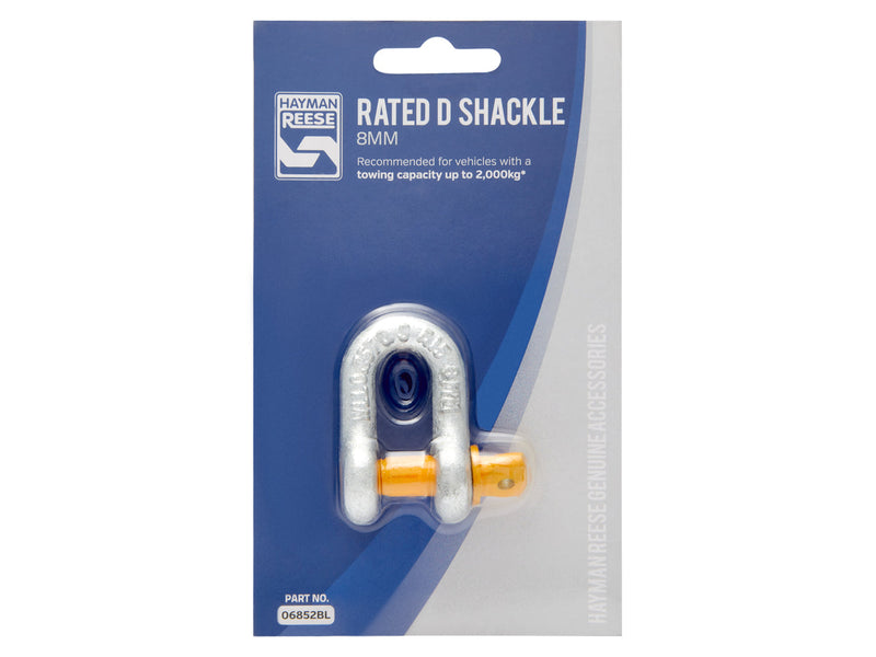 Hayman Reese D Shackle 8mm – Rated 750kg for Towing & Recovery