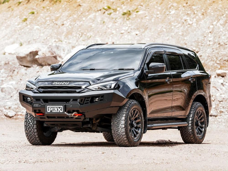 PIAK Genesis Non Loop Bull Bar Orange Recovery Points Black Bash Plate for Isuzu MU-X 2021 Onwards