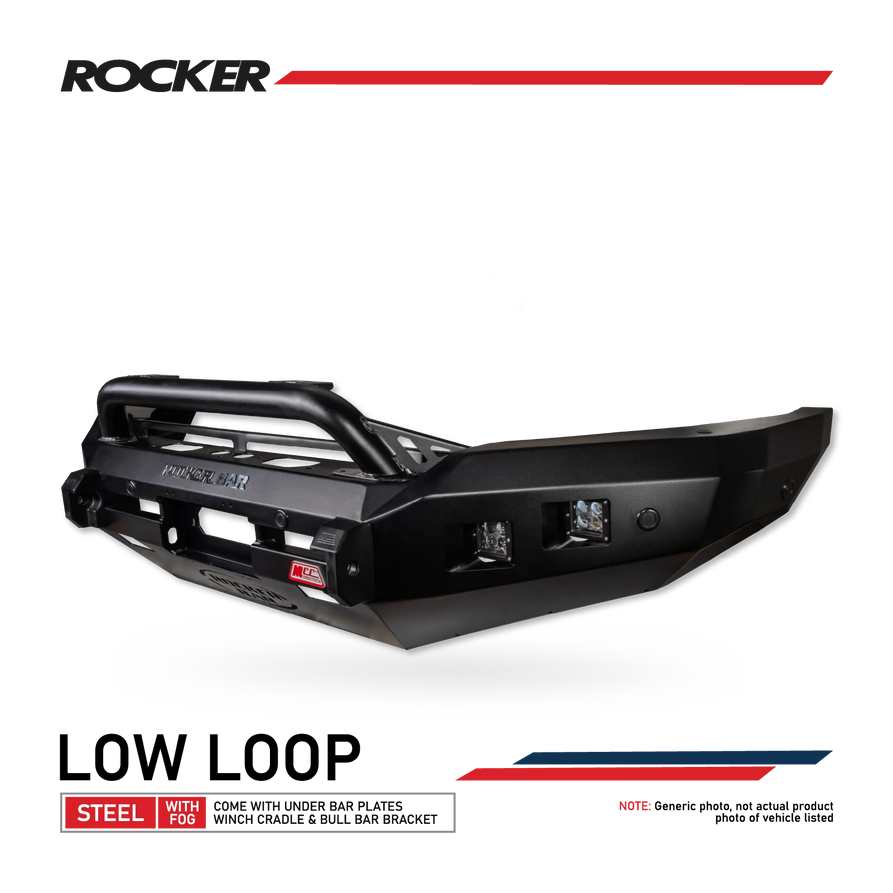 Land Cruiser 70s Series 2024-On - 078-01SQL Rocker Bull Bar Single Low Loop Package - SKU MCC-01024-7801SQL