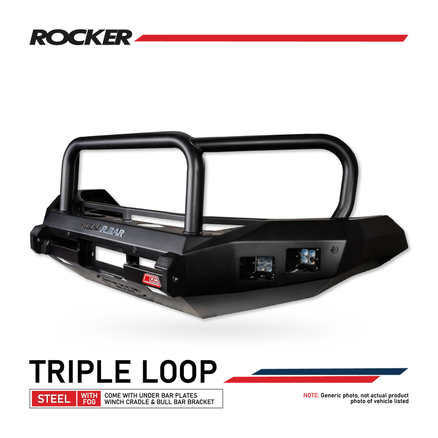Isuzu MUX 2025-On Facelift 078-02SQ Rocker Bull Bar Triple Loops Package