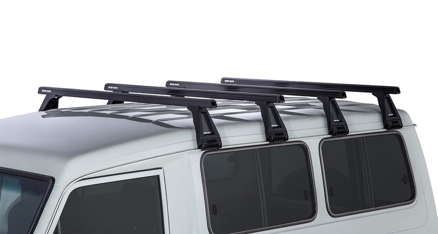 Rhino-Rack Heavy Duty RL210 Black 4 Bar Roof Rack for Toyota LandCruiser 78 Series 4WD Troop Carrier
