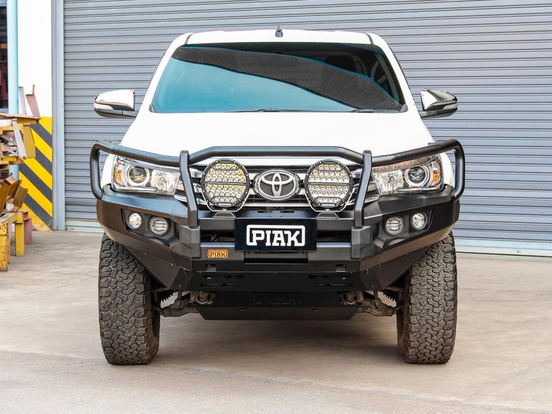 PIAK Elite 3-Loop Bull Bar suitable for Toyota Hilux (2015-2018) | Black Recovery & Bash Plate