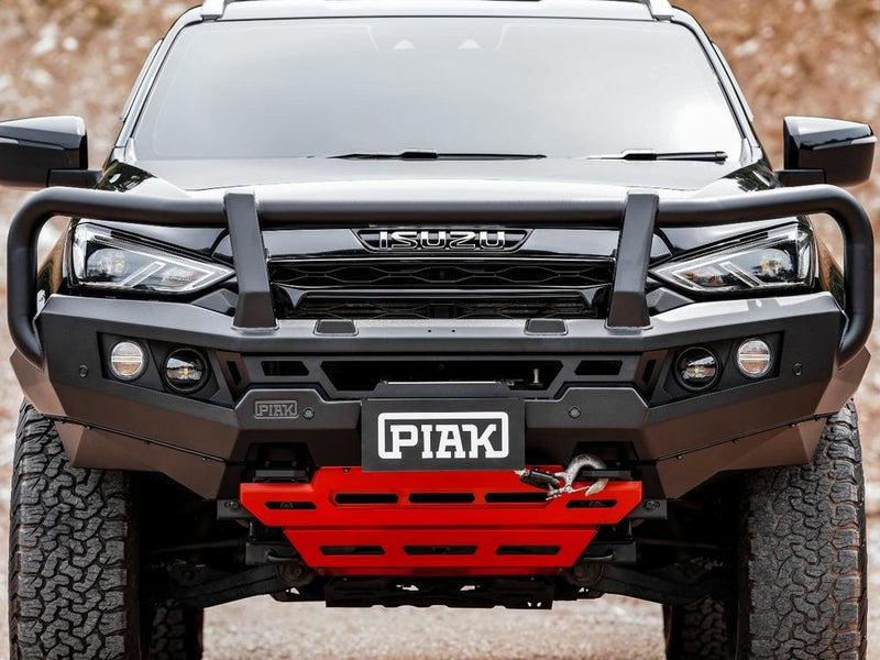 PIAK Genesis 4x4 Front Winch Loop Bumper Bull Bar with Orange Bash Plate for Isuzu MU-X 2021+