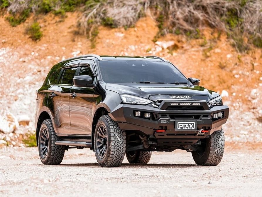 PIAK Genesis Non Loop Bull Bar Orange Recovery Points Black Bash Plate for Isuzu MU-X 2021 Onwards