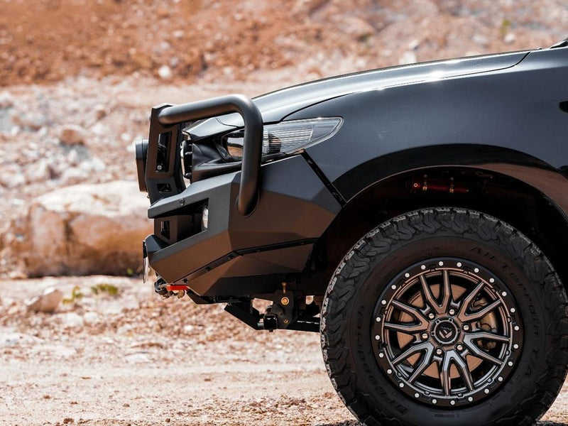 PIAK Genesis 4x4 Front Winch Loop Bumper Bull Bar with Black Bash Plate for Mazda BT-50 2020+