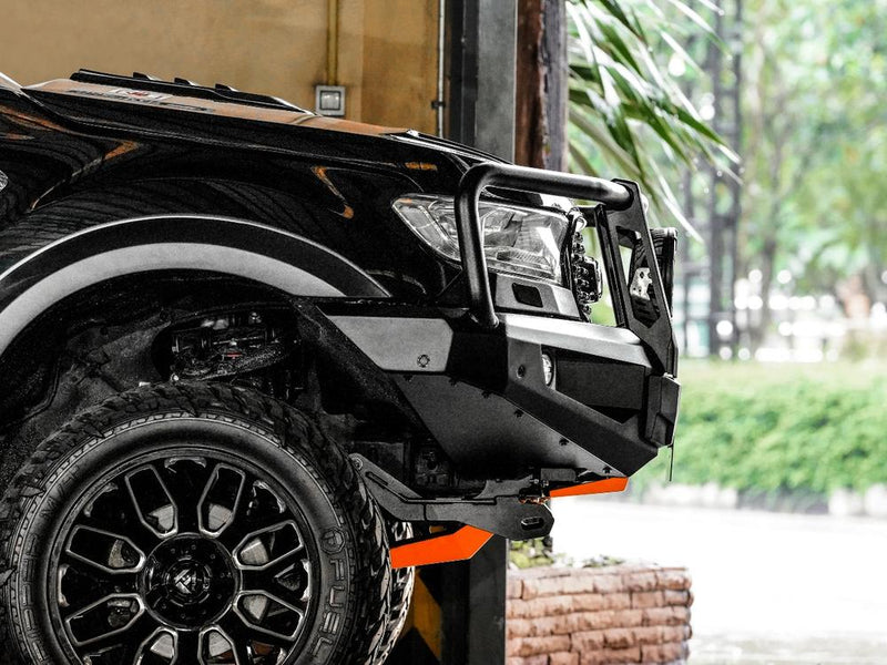 PIAK Elite 3-Loop Bull Bar for Ford Ranger (2015-2018) | Black Recovery & Orange Bash Plate