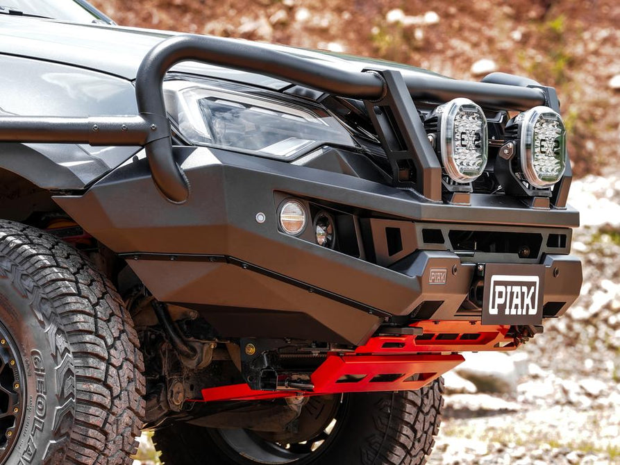 PIAK Genesis Loop Bull Bar for Isuzu D-Max (11/2023+) – Black Recovery Points & Orange Bash Plate